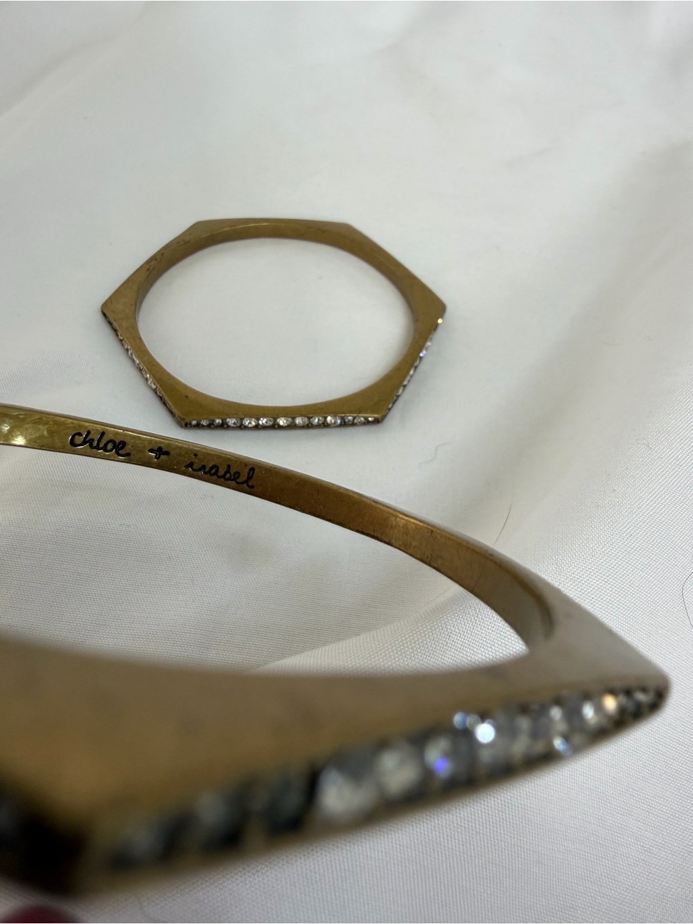 Chloe + Isabel Gold-Tone Crystal Accent Bangle Set